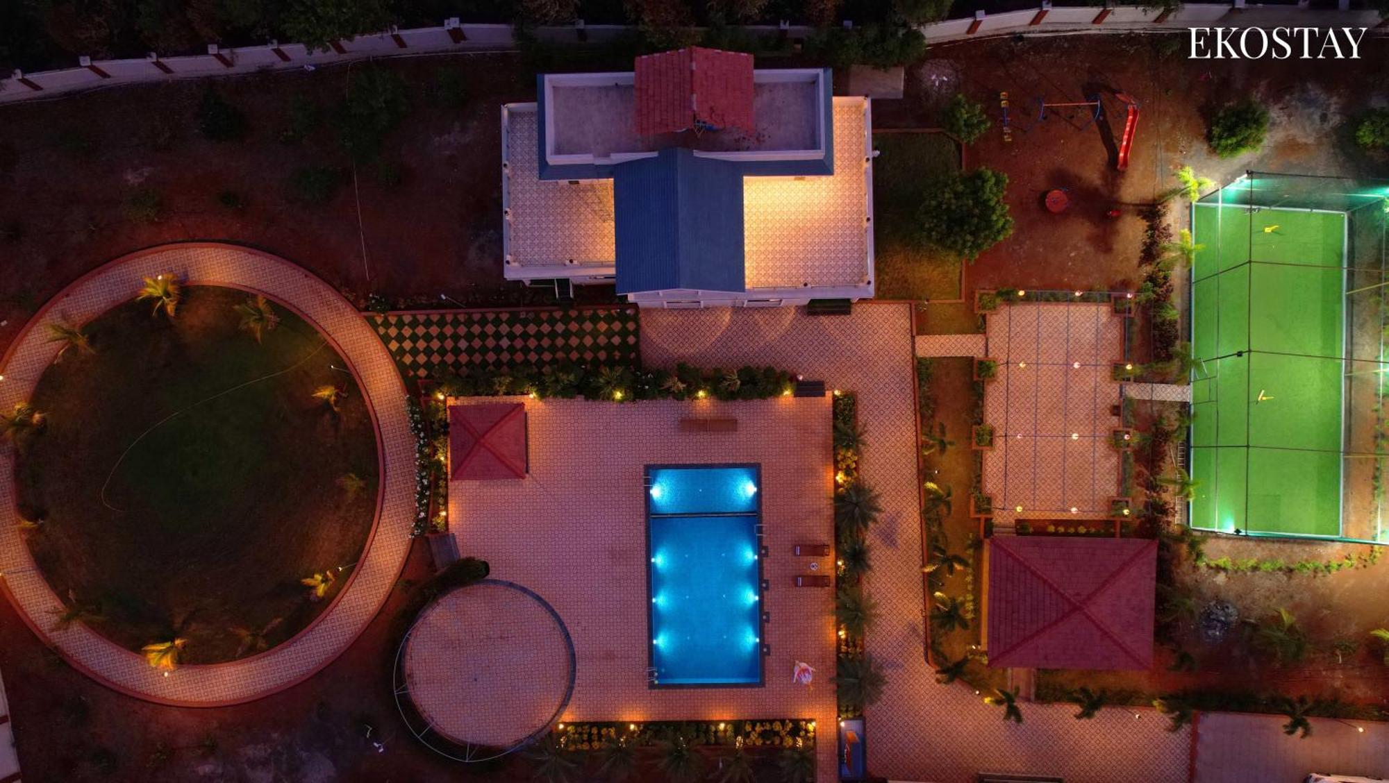 Ekostay Gold Palm Estate I Cricket Turf I Rain Dance I 2 Acre Property Karjat Εξωτερικό φωτογραφία